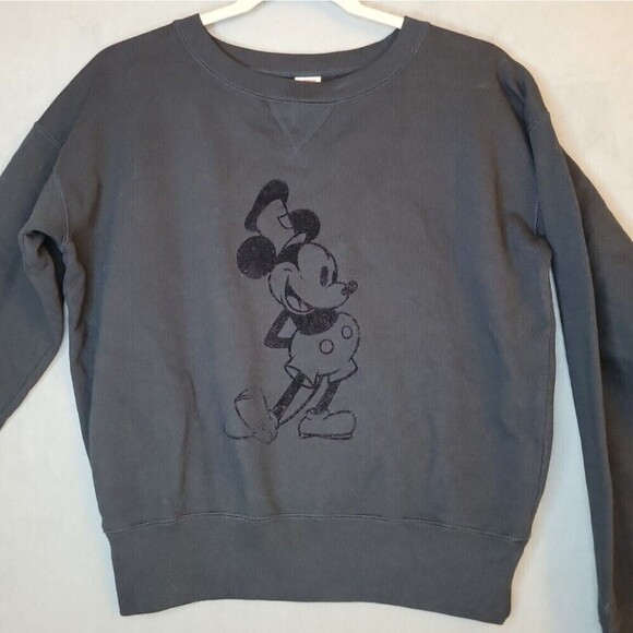 Uniqlo Tops - RARE Uniqlo x DISNEY Mickey Mouse SIZE M Black Crewneck Sweatshirt MUST SEE, EUC